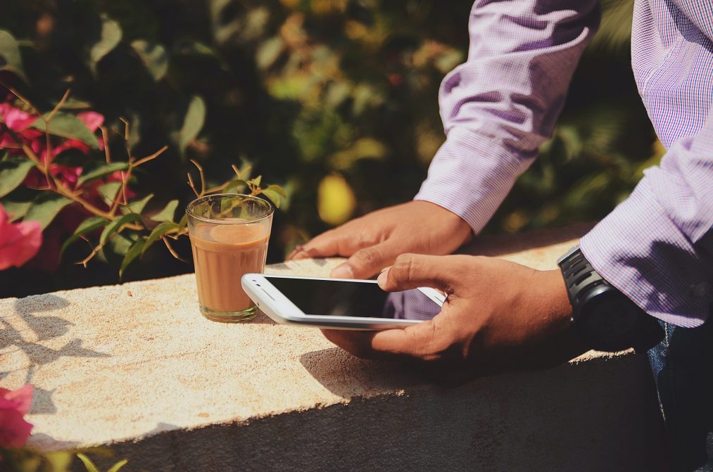 man on his smartphone 